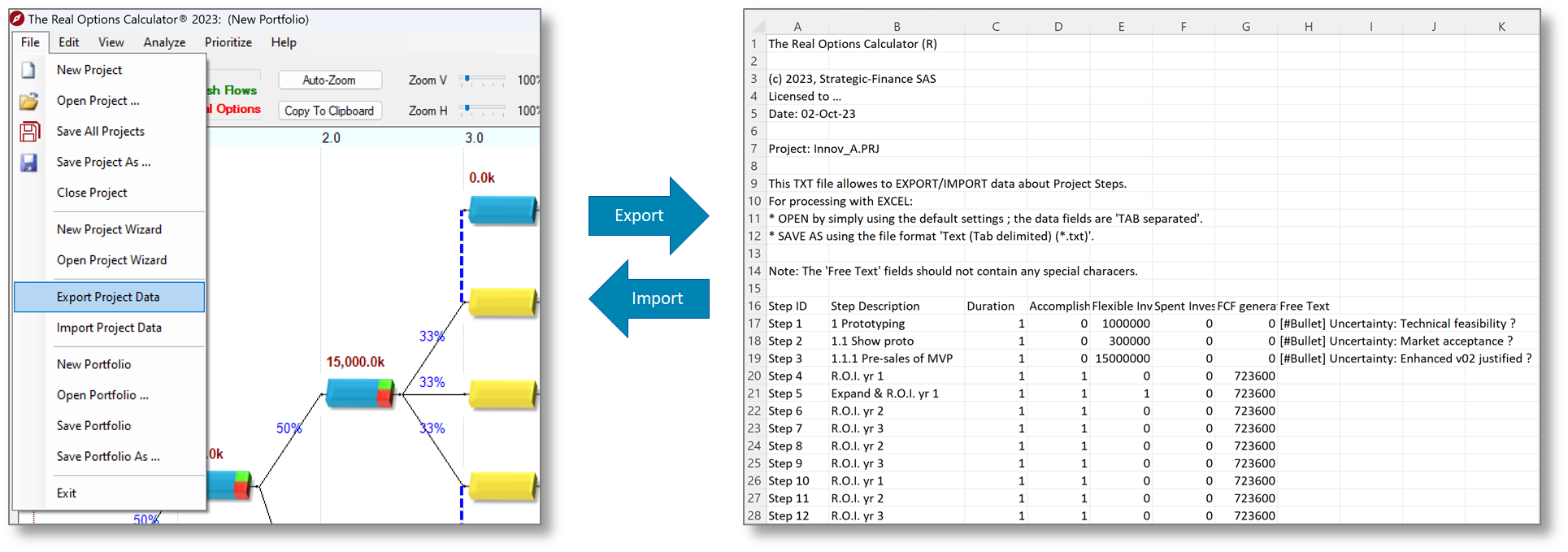Export screenshot